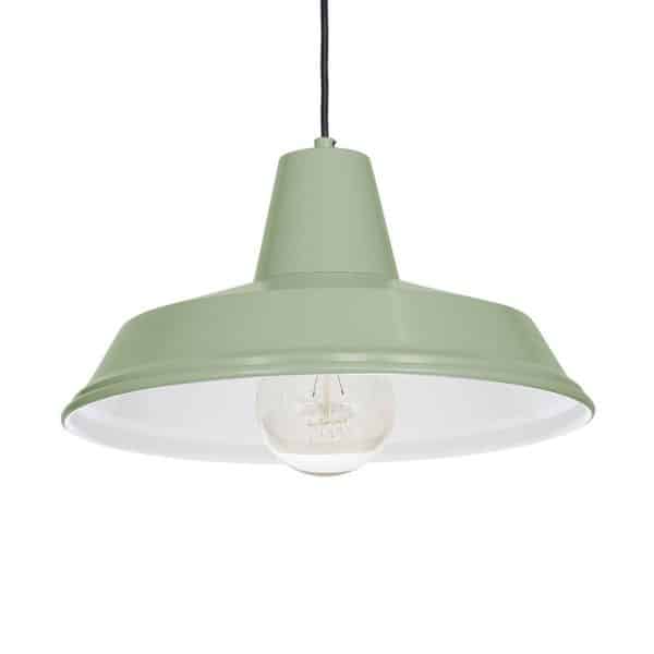 Class hængelampe af metal, grøn/hvid