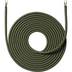 Nielsen Light stofledning, 2x0,75 mm², 4 meter, kaki grøn