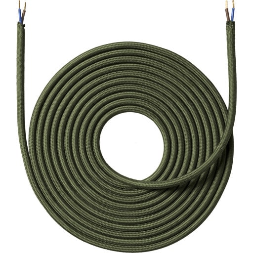 Nielsen Light stofledning, 2x0,75 mm², 4 meter, kaki grøn